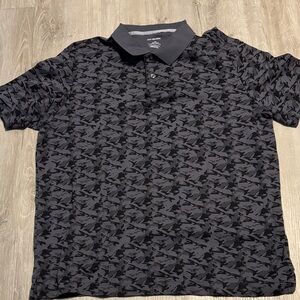 Van Heusen Black and Gray Patterned Polo Shirt